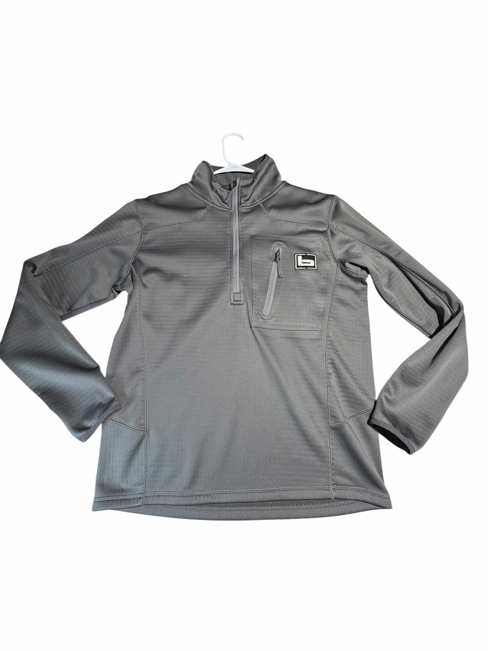 Men's Gray Half-Zip Performance Pullover Jacket with Chest Zip Pocket